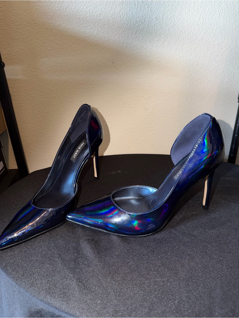 GORGEOUS ✨ Nine West Iridescent Navy Blue Pointed-Toe Stiletto Pumps